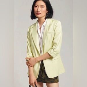 Anthropologie Maeve Women's lime Green Blazer